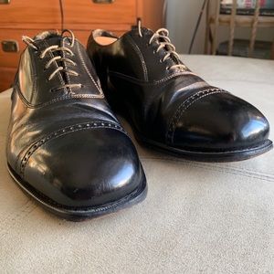 Florsheim cap toe Oxford shoes black leather 9 D